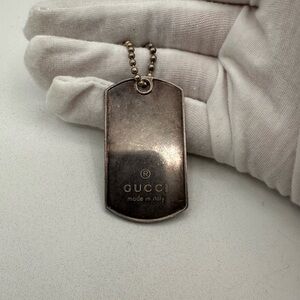 Gucci Sterling Silver Dog tag necklace / Charm